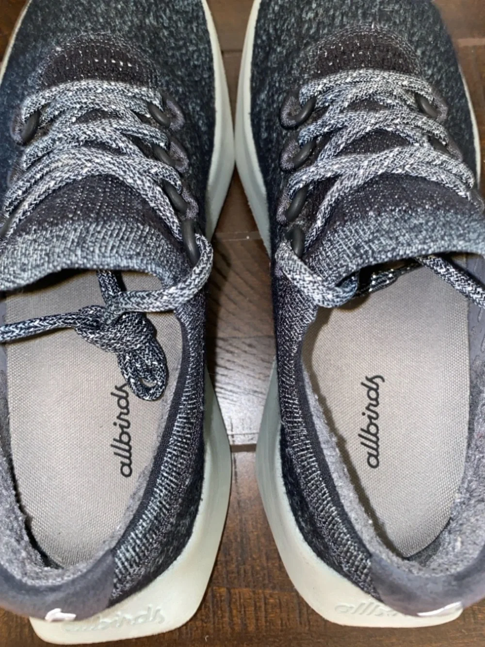 Allbirds Women's Wool Dasher 2 Mizzle Dark Gray Knit Lace-Up Sneakers Size 9